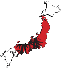 Carte Japon Asie Drapeaux 