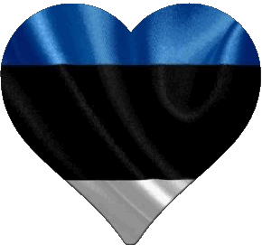Coeur Estonie Europe Drapeaux 