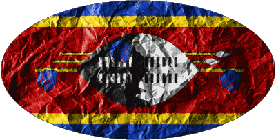 Ovale Eswatini Afrique Drapeaux 