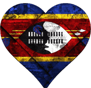 Heart Eswatini Africa Flags 