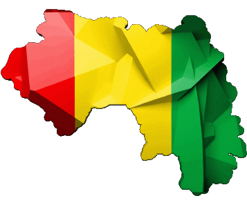 Karte Guinea Afrika Fahnen 