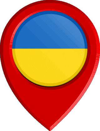 Epingle de Localisation Ukraine Europe Drapeaux 