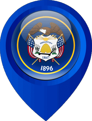 Standort-Pin Utah U.S.A - States Amerika Fahnen 