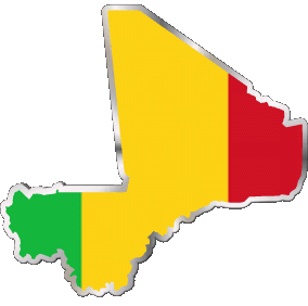 Carta Geografica Mali Africa Bandiere 