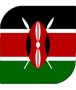 Square Kenya Africa Flags 