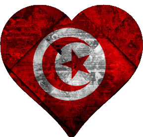 Heart Tunisia Africa Flags 