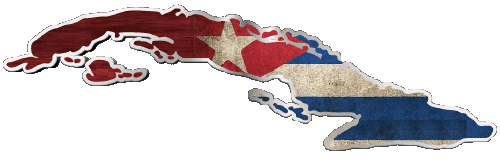 Karte Kuba Amerika Fahnen 