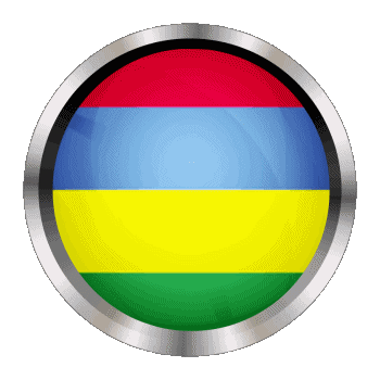 Round - Rings Mauritius Africa Flags 