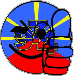 Smiley - OK La Réunion D.O.M - T.O.M France Flags 