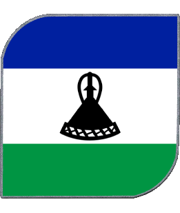 Square Lesotho Africa Flags 