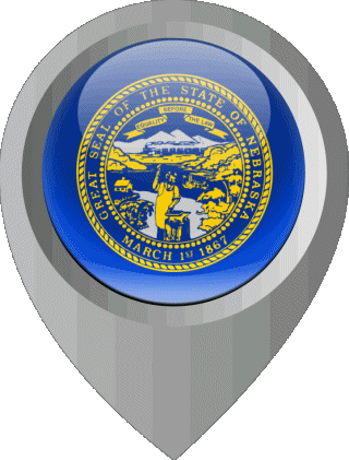 Standort-Pin Nebraska U.S.A - States Amerika Fahnen 