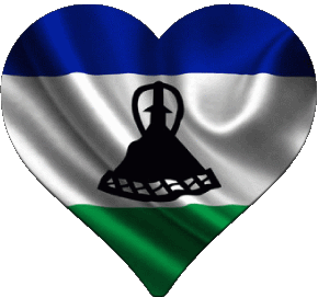 Cuore Lesotho Africa Bandiere 