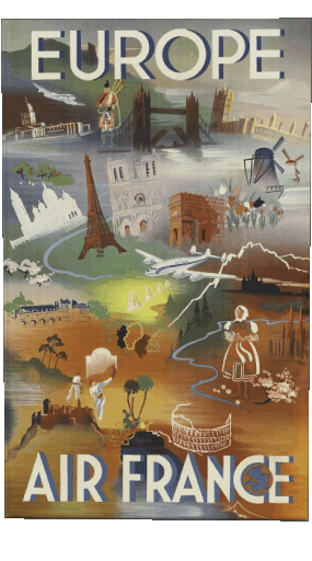 Air France Poster retrò - Marchi Umorismo -  Fun 