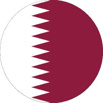 Rond Qatar Asie Drapeaux 