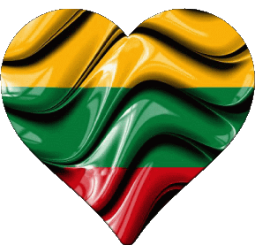 Corazón Lituania Europa Banderas 
