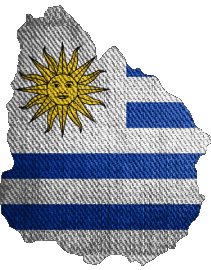 Map Uruguay America Flags 
