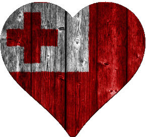 Corazón Tonga Oceanía Banderas 
