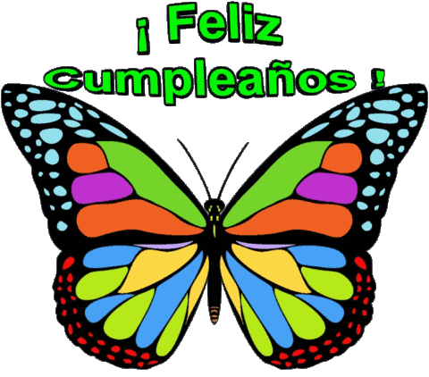 002 Sfondo trasparente Mariposas Feliz Cumpleaños Spagnolo Messagi 