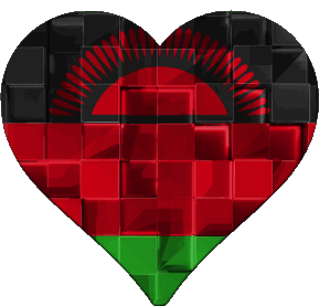 Heart Malawi Africa Flags 