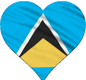 Heart St. Lucia America Flags 