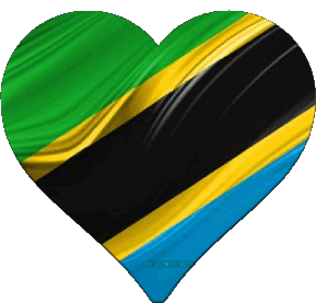 Coeur Tanzania África Banderas 