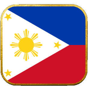 Carré Philippines Asie Drapeaux 