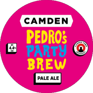 Pedro's party brew pale lager-Pedro's party brew pale lager Camden Town Royaume Uni Bières Boissons 