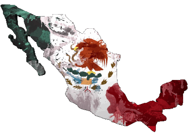Map Mexico America Flags 