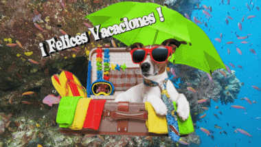 005 Fondo animado Felices Vacaciones Español Mensajes 