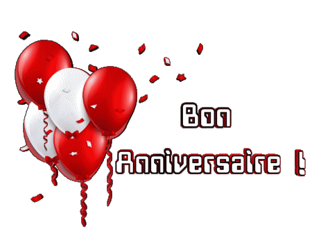 003 Ballons - Confetis Bon Anniversaire Francese Messagi 