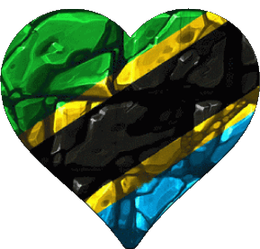 Coeur Tanzania Africa Flags 