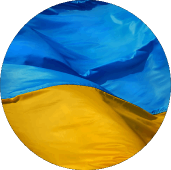 Round Ukraine Europe Flags 