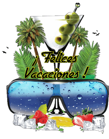 20 Fondo transparente Felices Vacaciones Español Mensajes 