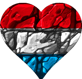 Cuore Lussemburgo Europa Bandiere 