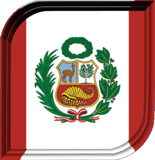 Square Peru America Flags 