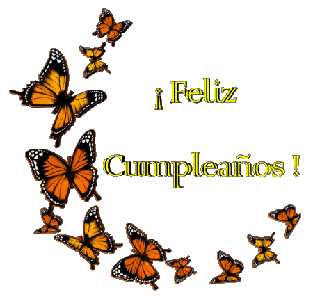 009 Transparenter Hintergrund Mariposas Feliz Cumpleaños Spanisch Nachrichten 