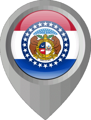 Standort-Pin Missouri U.S.A - States Amerika Fahnen 