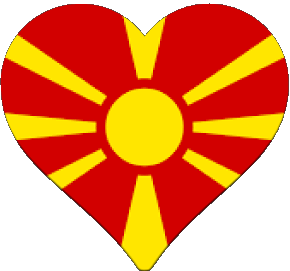 Cuore Macedonia Europa Bandiere 