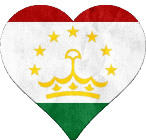 Corazón Tayikistán Asia Banderas 