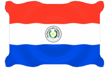 Waving Paraguay America Flags 