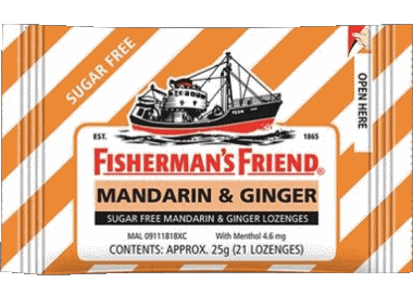 Mandarin & Ginger-Mandarin & Ginger Fisherman's Friend Bonbons Nourriture 