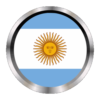 Round - Rings Argentina America Flags 