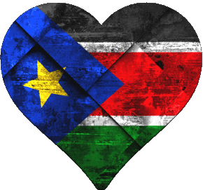 Coeur Soudan Sud Afrique Drapeaux 