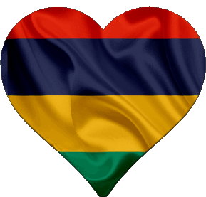 Heart Mauritius Africa Flags 