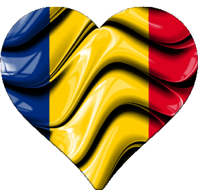 Coeur Tchad Afrique Drapeaux 