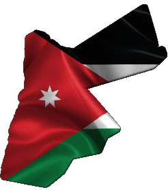 Mapa Jordania Asia Banderas 