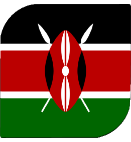 Square Kenya Africa Flags 