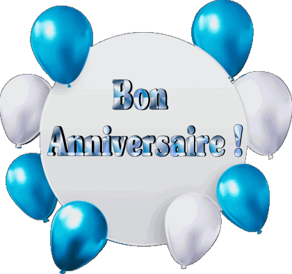 010 Ballons - Confetis Bon Anniversaire Français Messages 