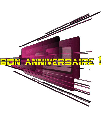 020 Sfondo trasparente Abstrait - Géométrique Bon Anniversaire Francese Messagi 