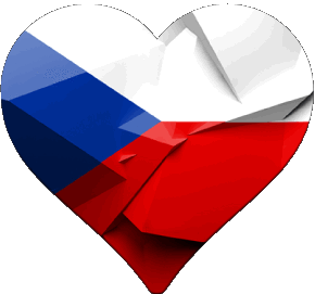Coeur Tchéquie Europe Drapeaux 